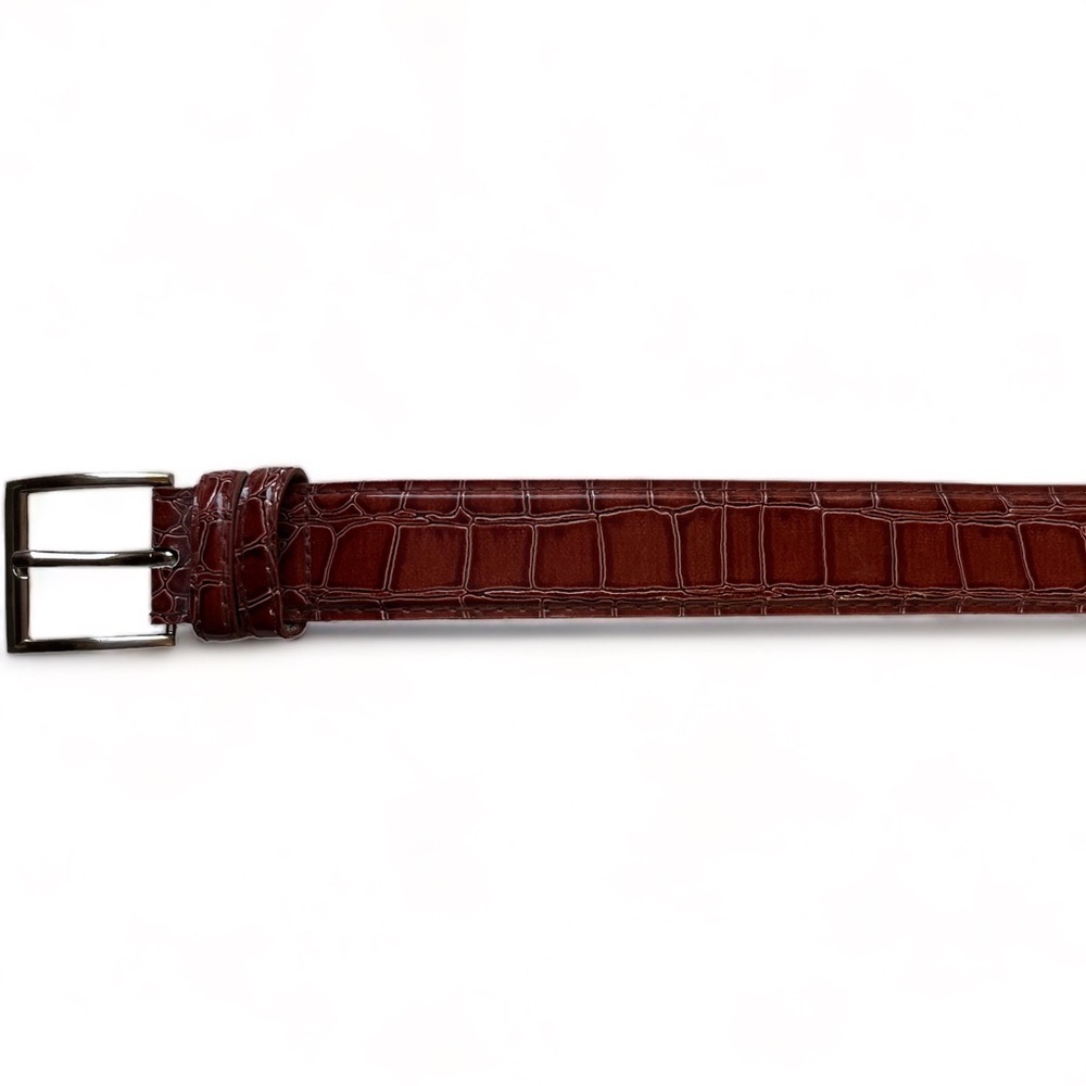 Leather Embossed Croc Print Belt - Picture 2 of 3